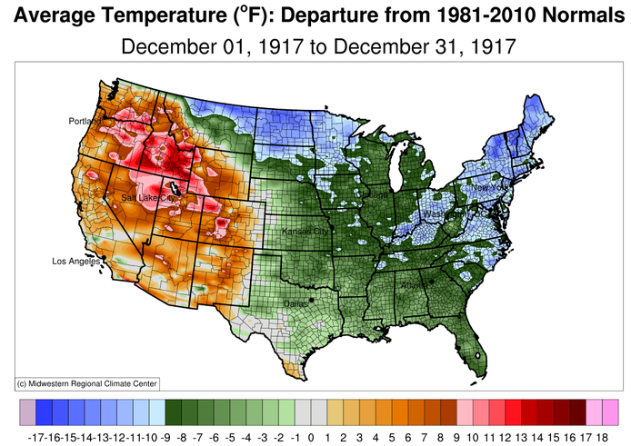 Temperature Departure from Normal, USA